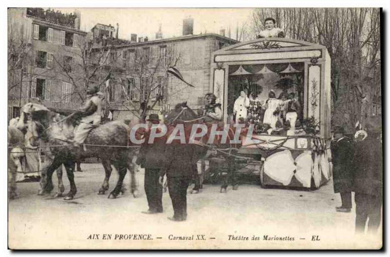 Postcard Old Guignol Theater Aix en Provence Carnival XX Theater puppets
