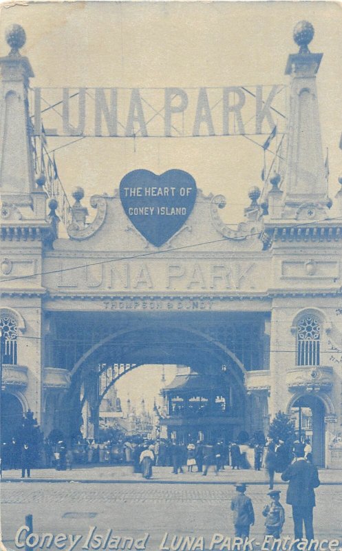 H54/ Brooklyn New York Postcard 1911 Coney Island Luna Park Entrance 110