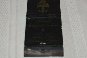 Etienne French Restaurant Scottsdale Arizona 30 Strike Matchbook Cover