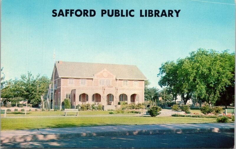 Safford Public Library Arizona AZ Postcard UNP VTG Schaaf Unused Vintage Chrome