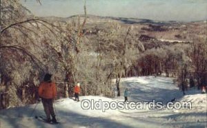 Canyon Run At Mount Snow, Wilmington, VT USA Ski, Skiing 1957 postal used 1957