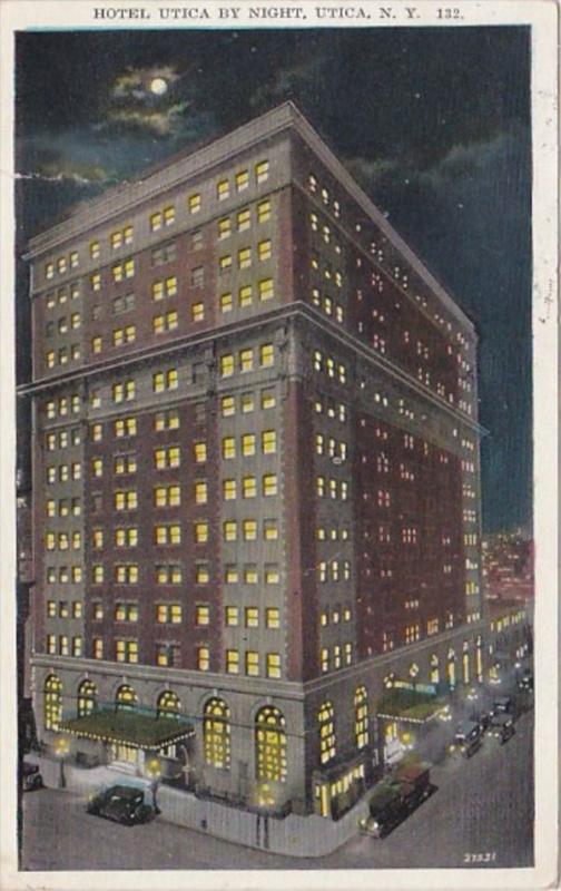 New York Utica Hotel Utica By Night 1920