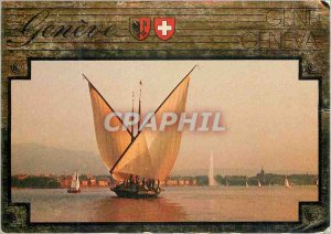 Modern Postcard Geneva Boat Neptune