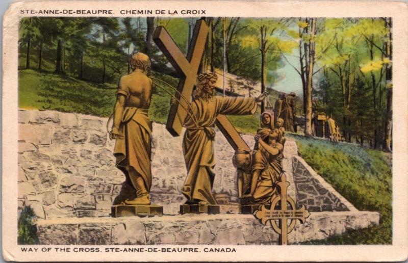 Way Of The Cross Ste-Anne De Beaupre Quebec QC Vintage Postcard D40