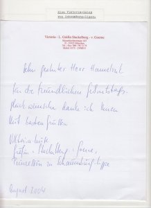 Elsa Viktoria-Luise von Schaumburg-Lippe Original Autograph Royalty (L6484)