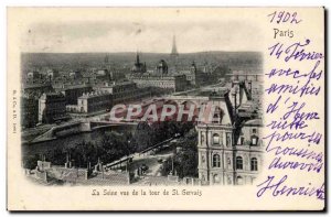 Paris Old Postcard The Seine to the Tower of St Gervais (Eiffel Tower)