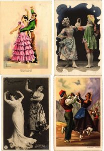 DANCING DANCE, 65 Vintage Postcards Mostly pre-1940 (L6220)