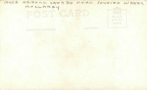 Arizona Navajo Indians Covered Wagon Mullarky 1940s RPPC Photo Postcard 21-1741