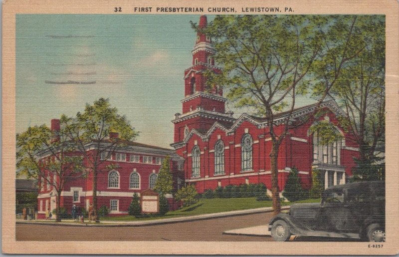 Postcard First Presbyterian Church Lewiston PA