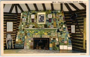 BEMIDJI, MN Minnesota  FIREPLACE of STATES  c1940s Linen Curtteich  Postcard