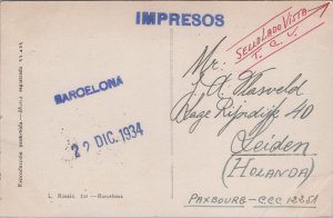 Spain Barcelona Catalonia Square Vintage Postcard C064