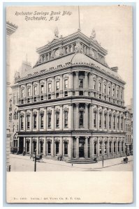 c1905 Rochester Savings Bank Bldg Car Street View Rochester New York NY Postcard