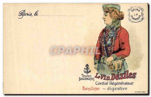 Postcard Old Wine Advertisement Desiles Desiline Pharmacy vivandiere Paris