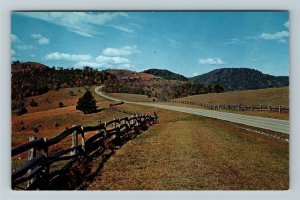 Blue Ridge Parkway NC-North Carolina, The Black Mountains, Chrome Postcard 