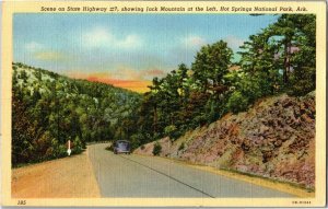 Highway 7, Jack Mountain, Hot Springs National Park AR c1942 Linen Postcard L30