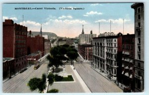 MONTREAL, CANADA ~ Victoria Square CARRE VICTORIA c1910s Street Scene Postcard