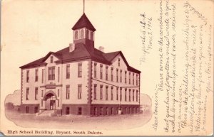 Postcard High School Building in Bryant, South Dakota~3463