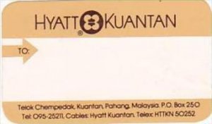 MALAYSIA KUANTAN HYATT HOTEL VINTAGE LUGGAGE LABEL