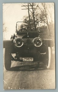 OLD AUTOMOBILE MASSACHUSETTS 1912 LICENSE PLATE ANTIQUE REAL PHOTO POSTCARD RPPC