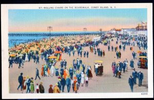 New York CONEY ISLAND Rolling Chairs on the Boardwalk LINEN