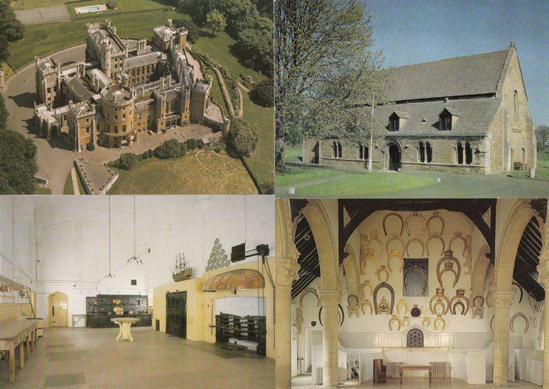 Belvoir Castle Lincs Old Kitchen Horseshoe Hall Aerial Great Hall 4x Postcard s