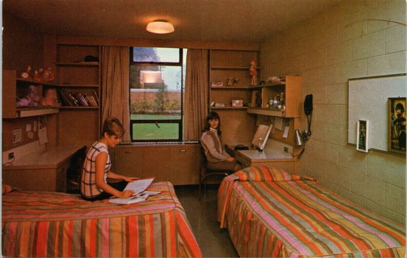 UBC Vancouver BC Totem Park Residence University Young Women Unused Postcard G12