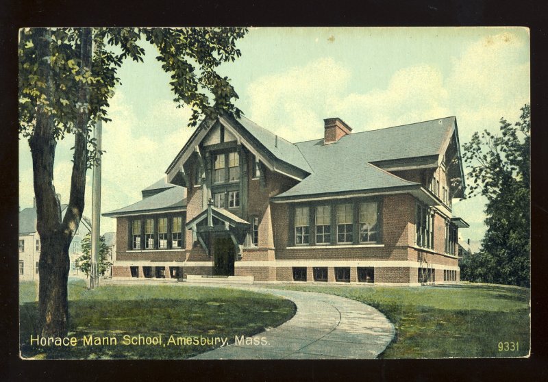 Amesbury, Massachusetts/MA/Mass Postcard, Horace Mann School