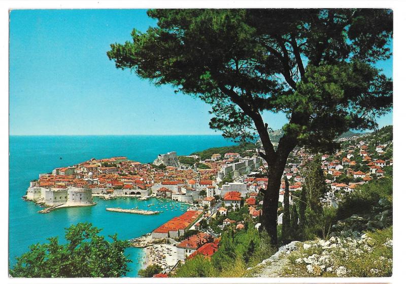 Croatia Dubrovnik Jugoslavia Birds Eye View Vtg  Postcard 4X6