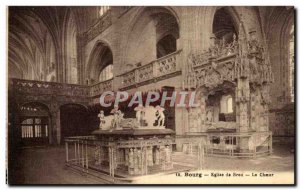 Bourg Old Postcard the church choir Brou