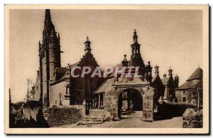 Old Postcard Guimiliau Brittany L & # 39Eglise and Cimetiere