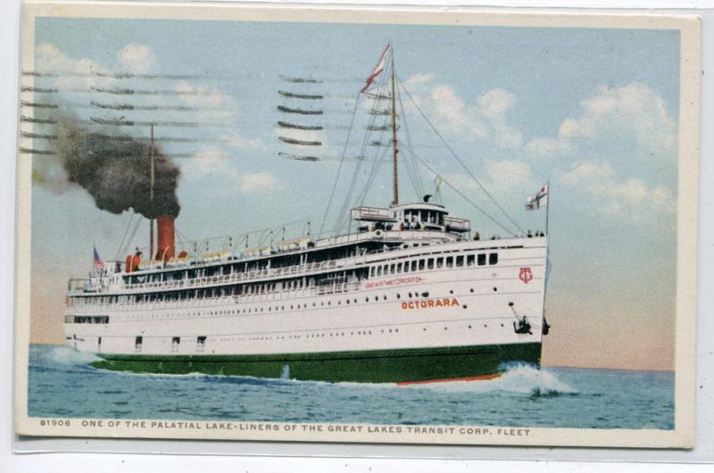 Steamer Octorara Great Lakes Transit Co 1931 Phostint postcard