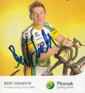 Bert Grabsch German Cycling Champion Phonak Team Hand Signed Photo