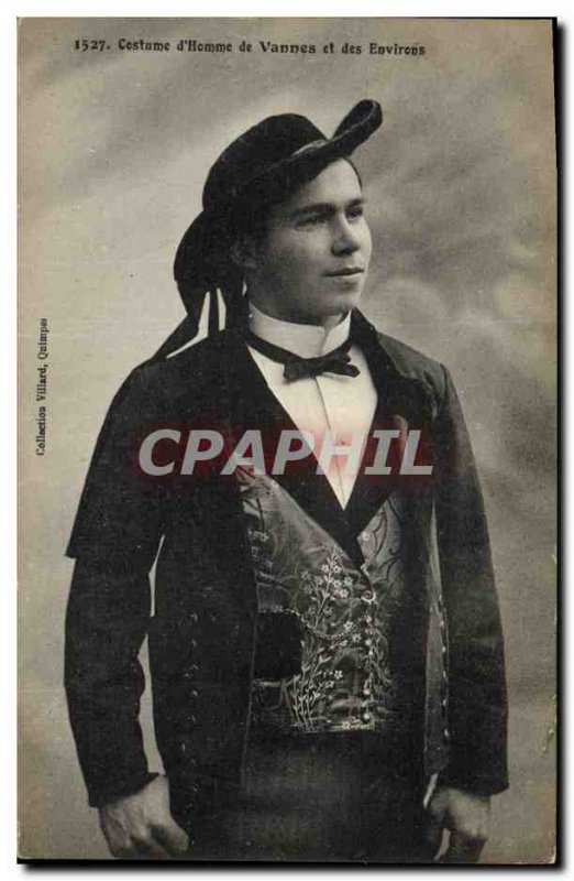 Postcard Old Folk Costume d & # 39homme Vannes and around