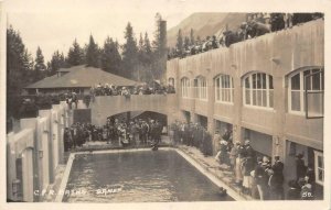 RPPC Canadian Pacific Railway Baths BANFF Swimming Pool c1920s Vintage Postcard