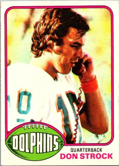 1976 Topps Football Card Don Strock Miami Dolphins sk4493