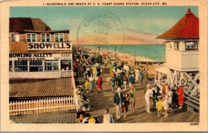 Linen PC Boardwalk and Beach at U.S. Coast Guard Station Ocean City Maryland