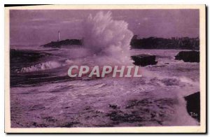 Old Postcard Biarritz Grosso Sea