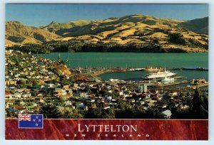 LYTTELTON, NEW ZEALAND ~ Birdseye View 1997  4x6 Postcard