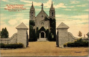 St Francis Cemetery Main Entrance Banigan Memorial Chapel Pawtucket RI Postcard 