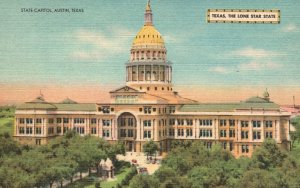 Vintage Postcard State Capitol Building Historical Landmark Austin Texas TX