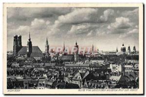Old Postcard Munchen Blick Vom Deutschen Museum Auf Die Stadt