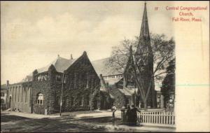 Fall River MA Cong Church c1910 Postcard
