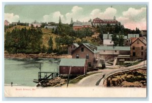 1907 View Of Road And Houses South Bristol Maine ME Posted Antique Postcard 