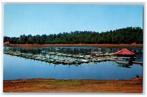 c1960's A View Of Folsom Lake Marina Boats Rental California CA Vintage Postcard