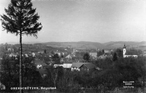 Oberschutzen Burgenland Birds Eye View Real Photo Vintage Postcard JF686797