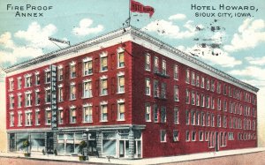 Sioux City Iowa 1911 Fire Proof Annex Hotel Building Howard IA Vintage Postcard