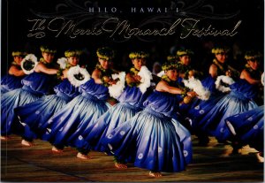 Hilo HI The Merrie Monarch Festival Young Women Girls Dancers Unused Postcard C9