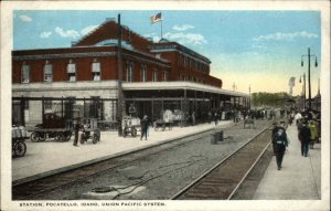 Pocatello ID RR Train Station Depot UP Union Pacific c1920 Postcard