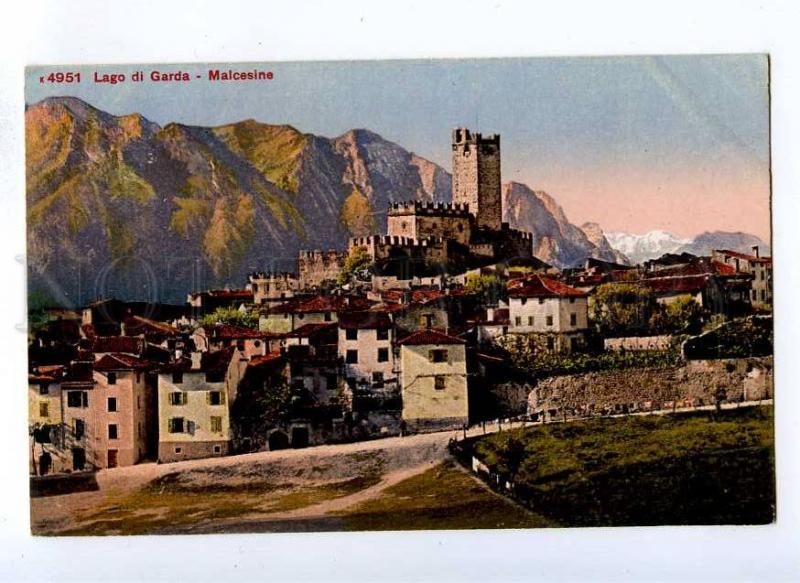 191244 ITALY LAGO di GARDA Malcesine Vintage postcard