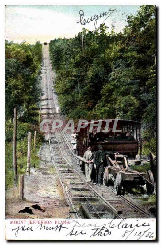 USA Old Postcard Mount Jefferson Plane Train